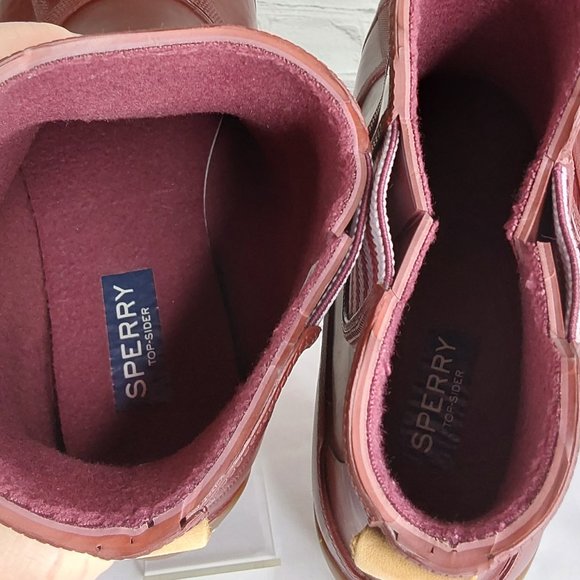 SPERRY 'SYREN COVE' RAIN BOOTS LEATHER PULL STRAP - Picture 7 of 16